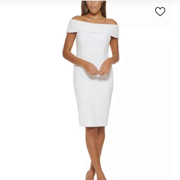 Calvin Klein White Bridal Shower Dress Size 8 - Picture 4 of 5